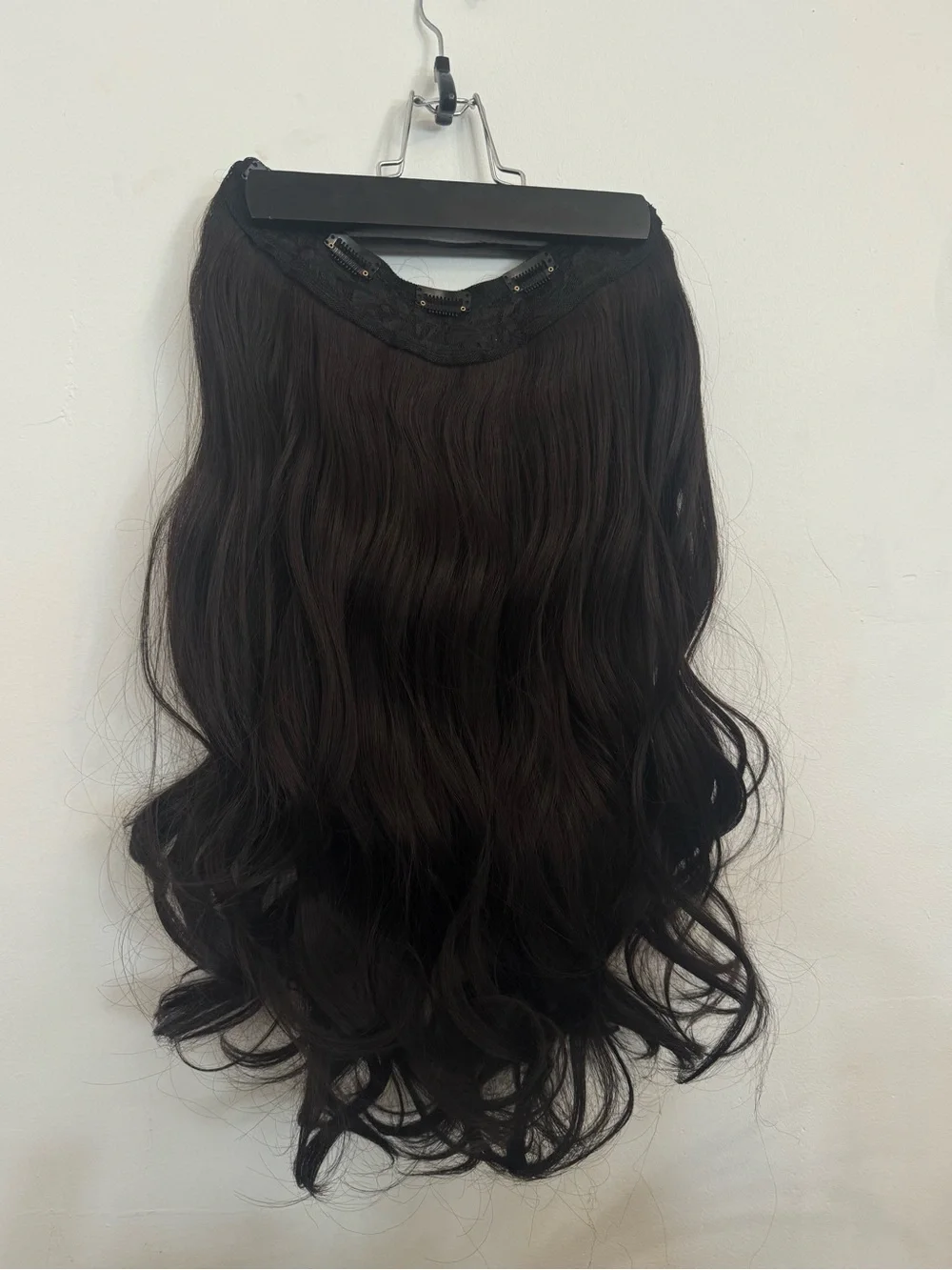 22 “ Dark Brown V Shape Clip-In Hair Extension | Long Wavy Volumizer